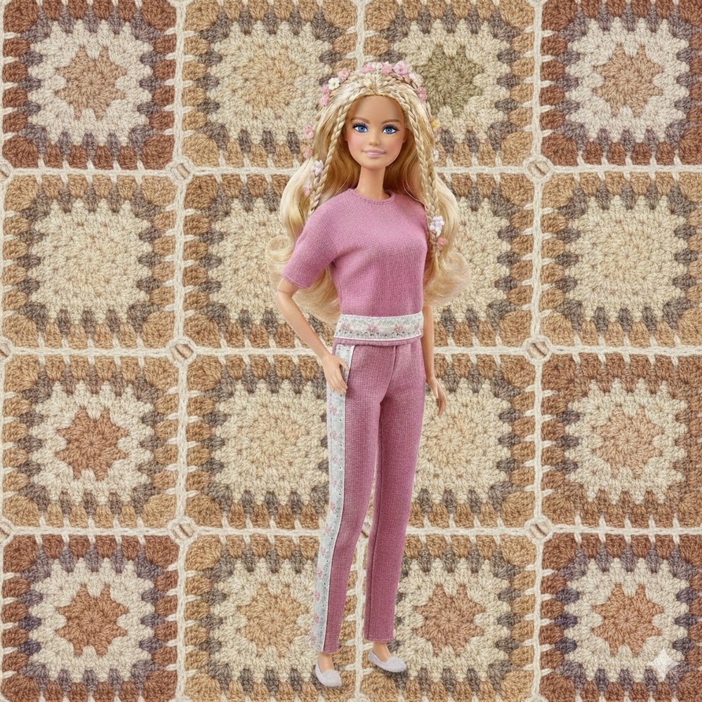 Barbie Doll Pink Tracksuit Outfit Fashion Doll Clothes Retro Style